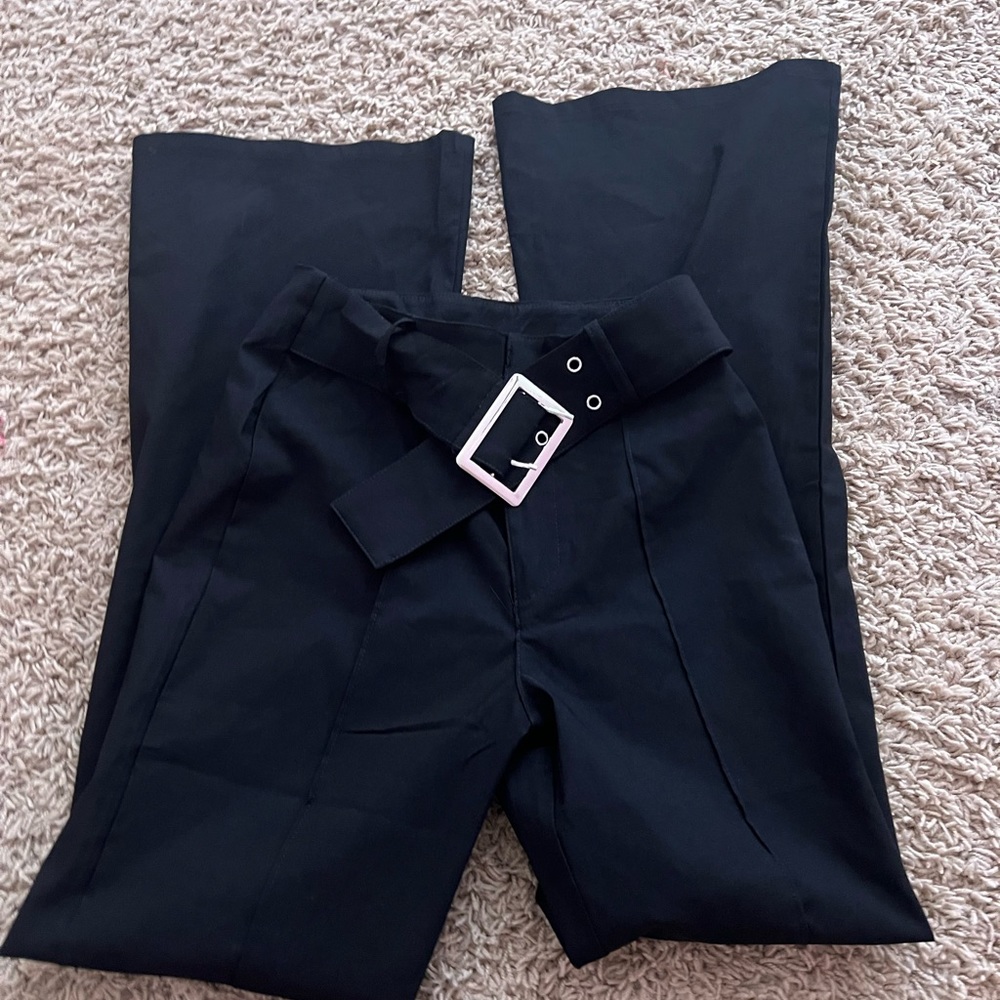 Black open leg pants